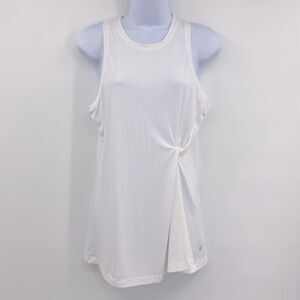 Athleta White Tank with Twist‎ Detail Sz M